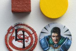 Neutral influence marker, Dead Snow marker, Action Order token, Vuko token