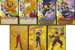 Power cards: Goldenboy. První 2 rookie level, druhé 2 veteran level, dole ruby dle levelu