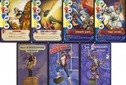 Power cards: Sergeant Freedom. První 2 rookie level, druhé 2 veteran level, dole ruby dle levelu