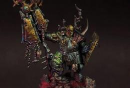 Putrid Blightking w. Banner (Maggotkin of Nurgle army)